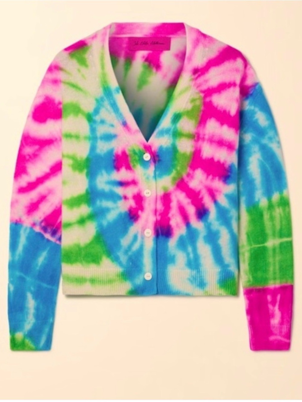 Elder Statesman Neon Tie Dye Cashmere Cardigan